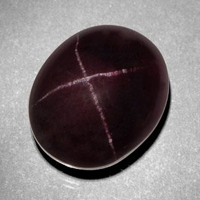Granada estrela vermelho natural 16,05ct, corte oval, opaco