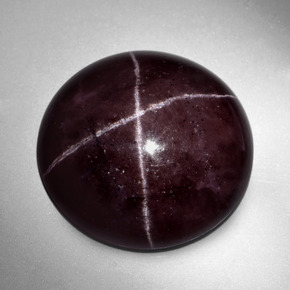 Granada estrela vermelho natural 49,69ct, corte redondo, opaco
