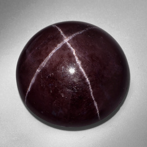 Granada estrela vermelho natural 60,59ct, corte redondo, opaco