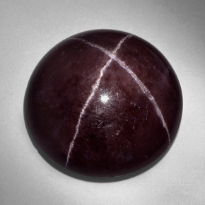Granada estrela vermelho natural 60,59ct, corte redondo, opaco