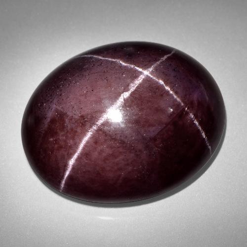 Granada estrela vermelho escuro natural 92,68ct, corte oval, opaco