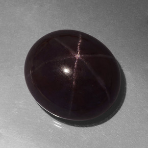 Granada estrela vermelho natural 49,09ct, corte oval, opaco