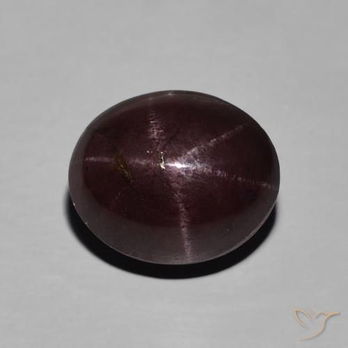 Granada estrela vermelho natural 6,52ct, corte oval, opaco