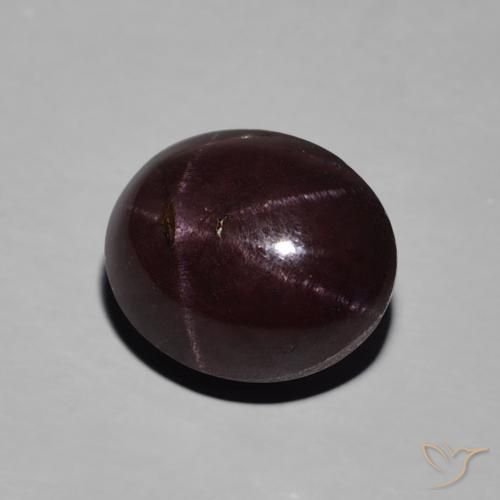 Granada estrela vermelho natural 6,52ct, corte oval, opaco