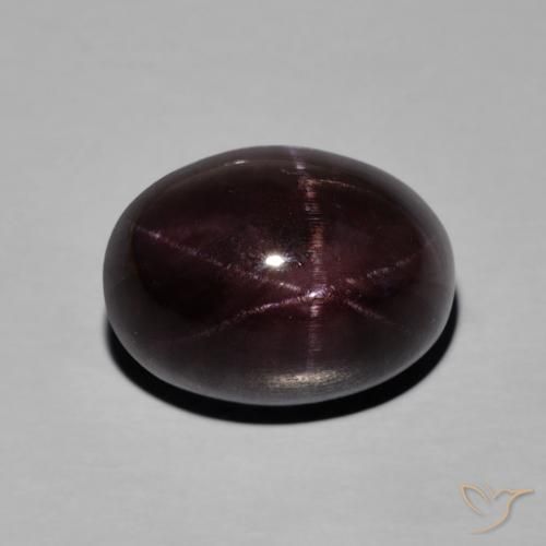 Granada estrela vermelho natural 17,64ct, corte oval, opaco