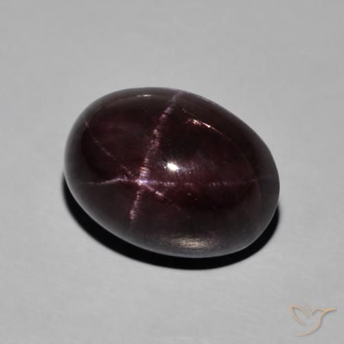 Granada estrela vermelho natural 17,64ct, corte oval, opaco
