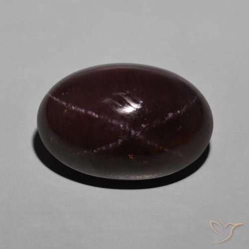 26.72ct Natural vermelho mogno Granada Estrela, oval, Opaco