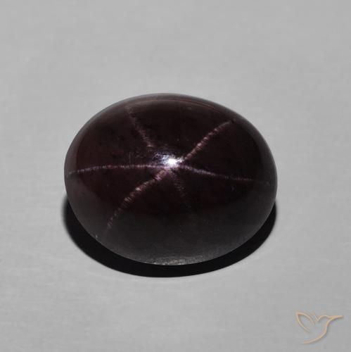 Granada estrela vermelho natural 7,65ct, corte oval, opaco