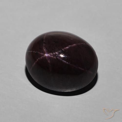 Granada estrela vermelho natural 7,65ct, corte oval, opaco