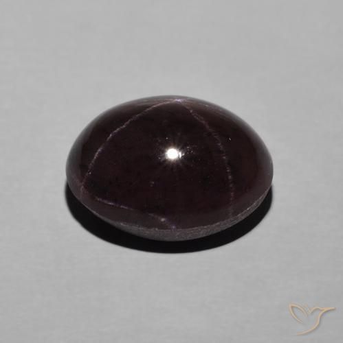 Granada estrela vermelho natural 7,65ct, corte oval, opaco