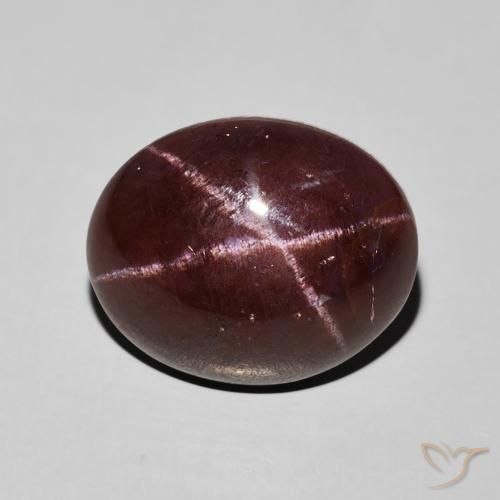 12.41ct Natural vermelho mogno Granada Estrela, oval, Opaco
