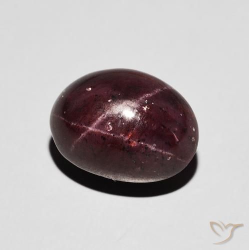 Granada Estrela Vermelho escuro Natural 7.19ct, oval, Opaco
