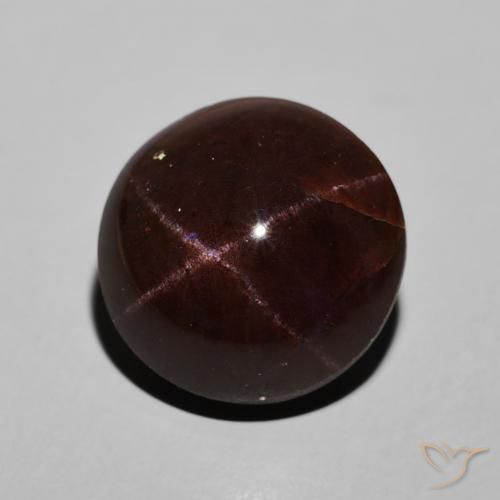 Granada Estrela Vermelho escuro Natural 14.41ct, Redondo, Opaco
