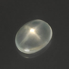 Pedra da lua estrela branco natural 2,93ct, corte oval, transparente