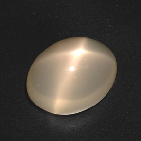 Pedra da lua estrela creme natural 17,40ct, corte oval, translúcido