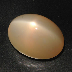 Pedra da lua estrela laranja natural 22,59ct, corte oval, translúcido