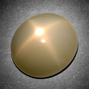 Pedra da lua estrela creme natural 12,69ct, corte oval, translúcido