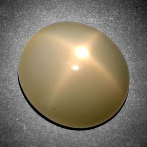 Pedra da lua estrela creme natural 12,69ct, corte oval, translúcido