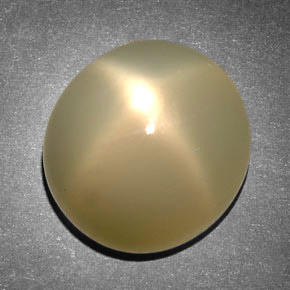 Pedra da lua estrela creme natural 14,65ct, corte oval, translúcido
