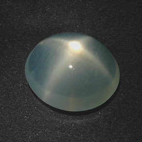 Pedra da lua estrela verde natural 5,78ct, corte oval, translúcido