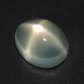 Pedra da lua estrela verde natural 7,22ct, corte oval, translúcido