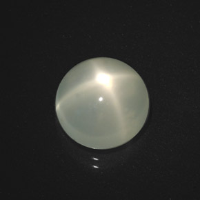 Pedra da lua estrela creme natural 5,20ct, corte redondo, translúcido