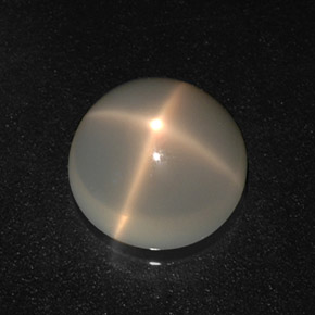 Pedra da lua estrela creme natural 3,04ct, corte redondo, translúcido