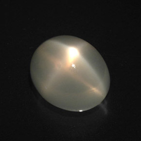 Pedra da lua estrela creme natural 4,07ct, corte oval, translúcido