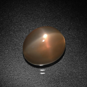 Pedra da lua estrela laranja natural 4,98ct, corte oval, translúcido