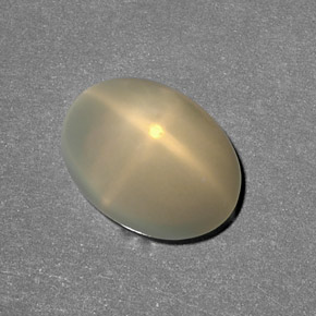 Pedra da lua estrela creme natural 6,80ct, transparente, transparente/translúcido