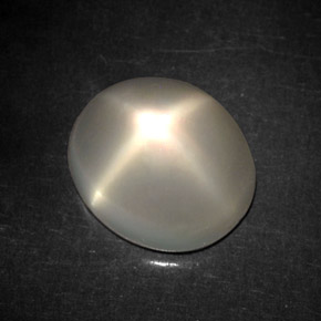 Pedra da lua estrela creme natural 6,03ct, transparente, transparente/translúcido