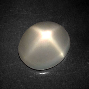 Pedra da lua estrela creme natural 6,03ct, transparente, transparente/translúcido