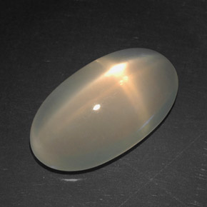 Pedra da lua estrela creme natural 4,83ct, transparente, transparente/translúcido