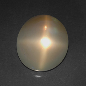 Pedra da lua estrela creme natural 4,91ct, transparente, transparente/translúcido