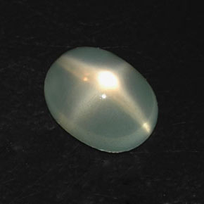 Pedra da lua estrela verde natural 3,27ct, transparente, transparente/translúcido