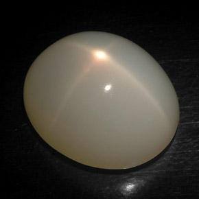 Pedra da lua estrela branco natural 16,96ct, corte oval, translúcido