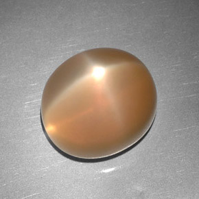 Pedra da Lua Estrela pêssego laranja Natural 8.66ct, Transparente, Transparente/Translúcido