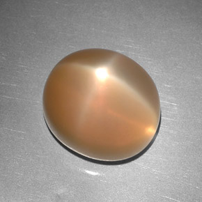 Pedra da Lua Estrela pêssego laranja Natural 8.66ct, Transparente, Transparente/Translúcido