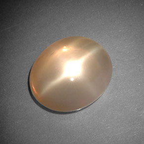 Pedra da Lua Estrela pêssego laranja Natural 5.31ct, Transparente, Transparente/Translúcido