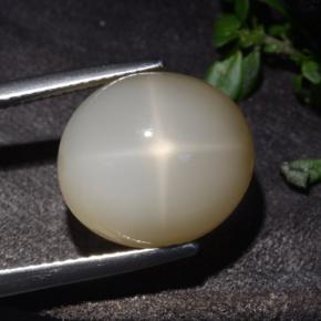 Pedra da lua estrela creme natural 10,60ct, corte oval, translúcido