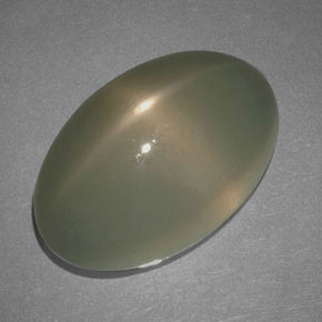 Pedra da lua estrela cinza natural 17,69ct, corte oval, translúcido