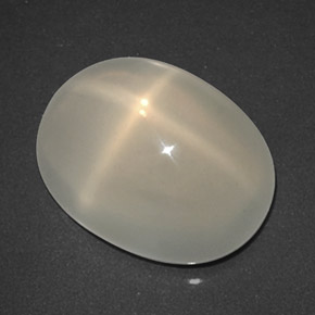 Pedra da lua estrela creme natural 3,75ct, transparente, transparente/translúcido