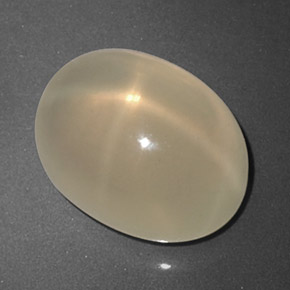 Pedra da lua estrela creme natural 5,37ct, transparente, transparente/translúcido