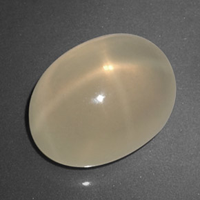 Pedra da lua estrela creme natural 5,37ct, transparente, transparente/translúcido