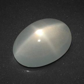 Pedra da lua estrela branco natural 4,64ct, corte oval, transparente