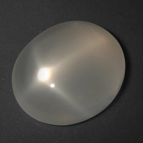 Pedra da lua estrela branco natural 4,43ct, corte oval, transparente