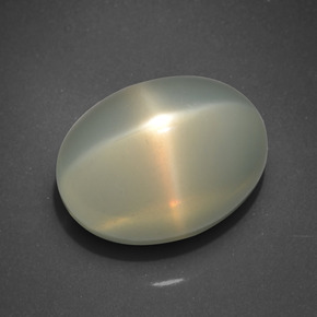 Pedra da lua estrela creme natural 17,37ct, corte oval, translúcido
