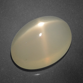 Pedra da lua estrela creme natural 15,60ct, corte oval, translúcido