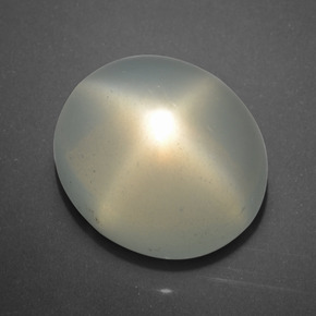 Pedra da lua estrela creme natural 16,52ct, corte oval, translúcido