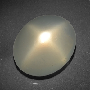 Pedra da lua estrela creme natural 21,08ct, corte oval, translúcido